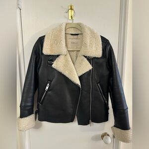 Blank NYC Black Faux Shearling Leather Jacket